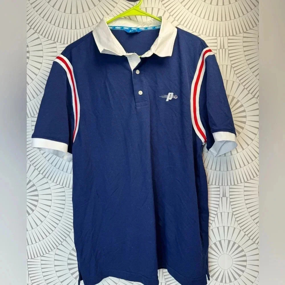 Prince‎ Pickleball Men’s Collared Short Sleeve Navy blue Polo Shirt Size Large